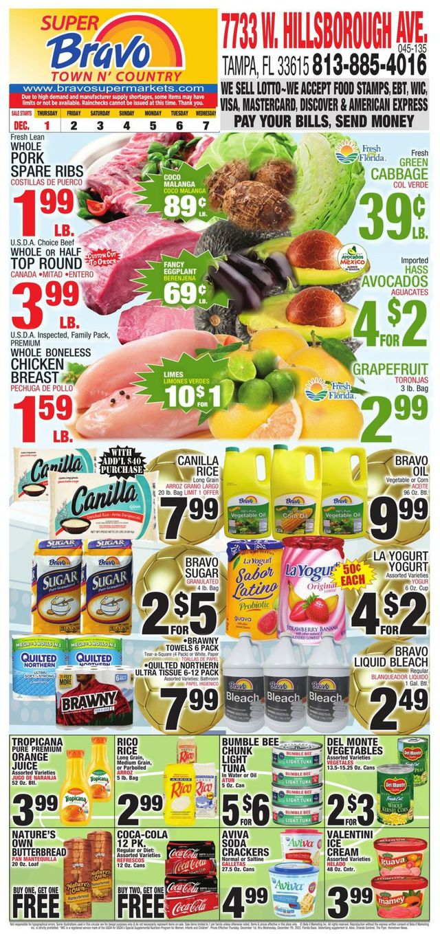 Bravo Supermarkets Ad from 12/01/2022