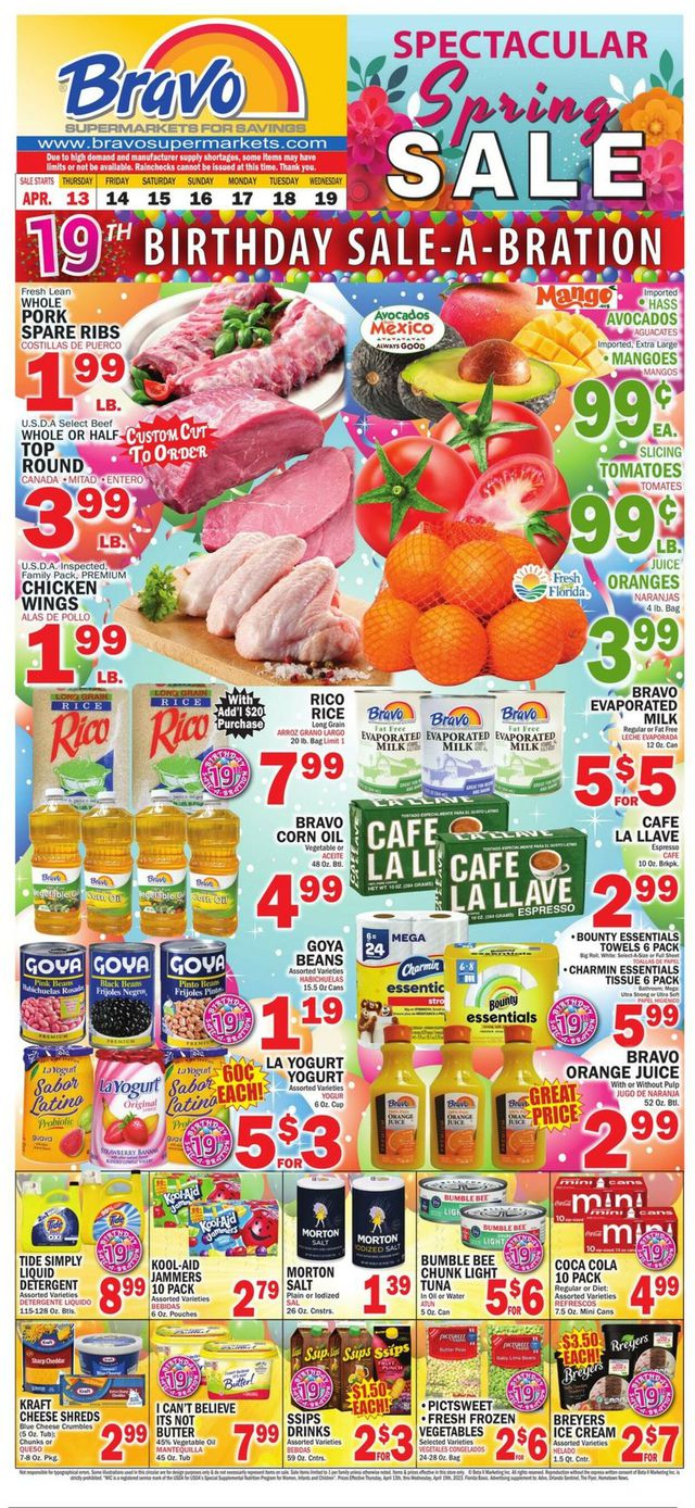 Bravo Supermarkets Ad from 04/13/2023