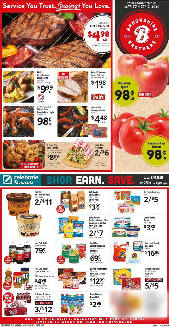 Brookshire Brothers Ad from 09/30/2020