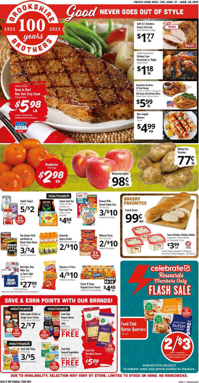 Brookshire Brothers Ad from 03/17/2021
