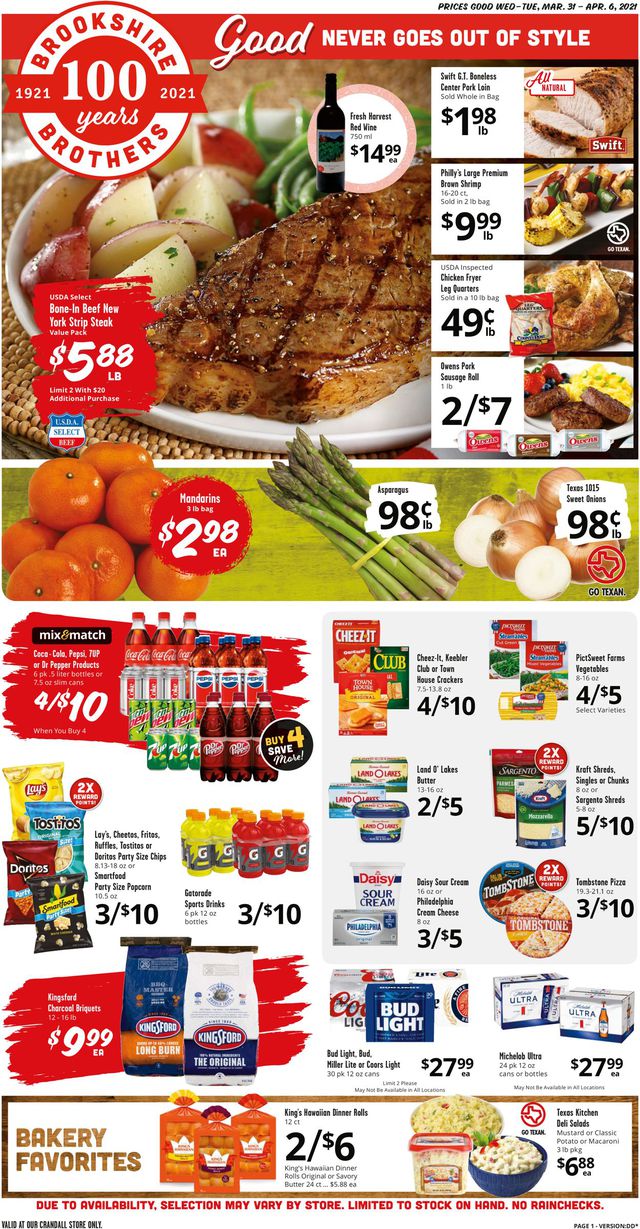 Brookshire Brothers Ad from 03/31/2021