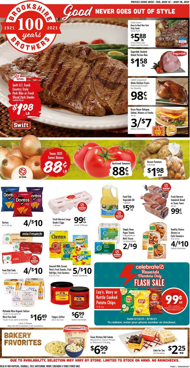 Brookshire Brothers Ad from 05/12/2021