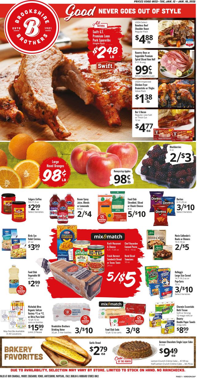 Brookshire Brothers Ad from 01/12/2022