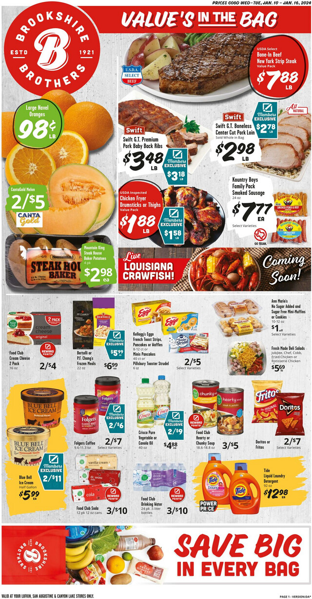 Brookshire Brothers Ad from 01/09/2024