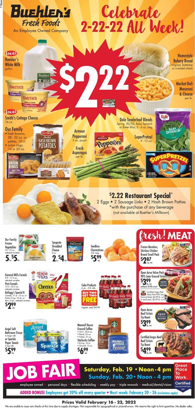Buehler's Fresh Foods Ad from 02/16/2022