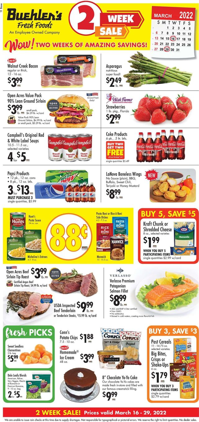 Buehler's Fresh Foods Ad from 03/16/2022