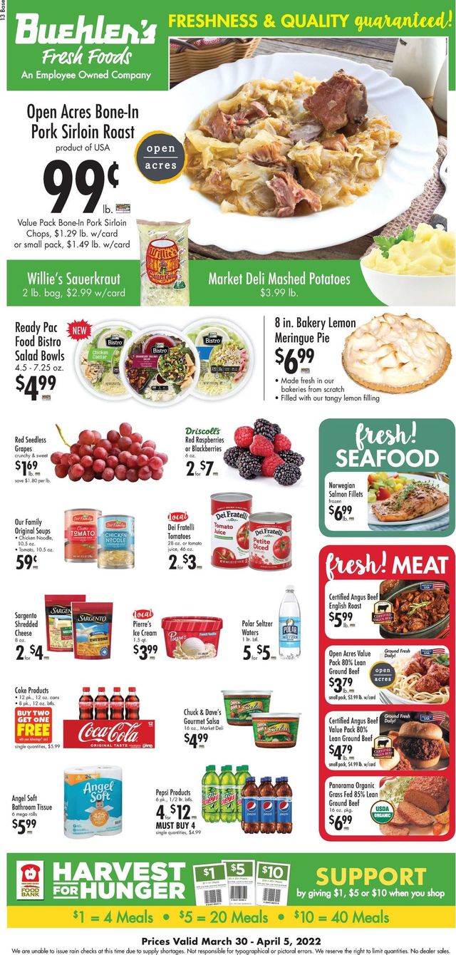 Buehler's Fresh Foods Ad from 03/30/2022