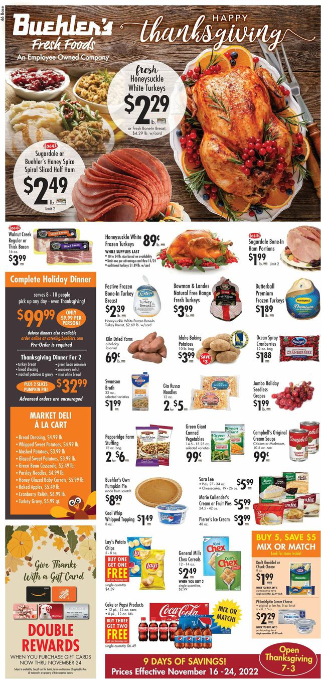 Buehler's Fresh Foods Ad from 11/16/2022