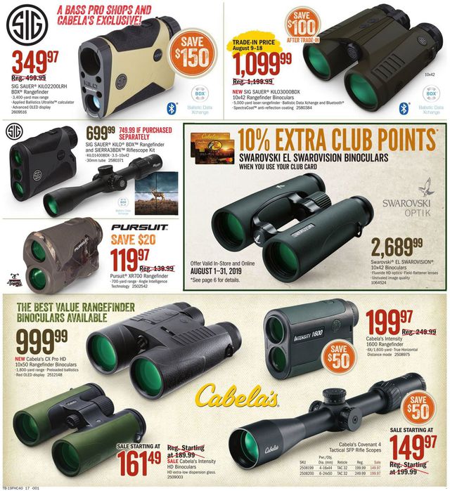 Cabela's Ad from 08/09/2019