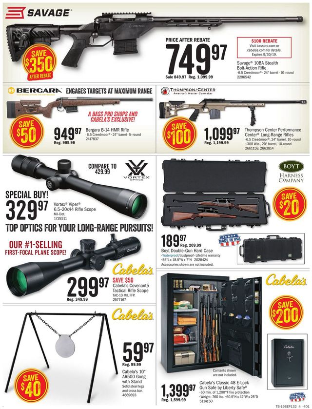 Cabela's Ad from 08/26/2019