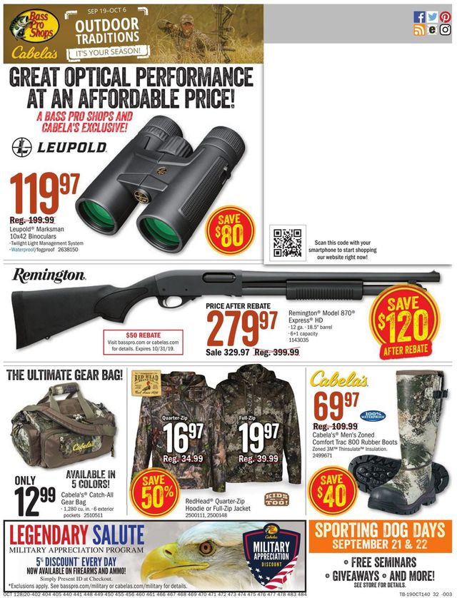 Cabela's Ad from 09/19/2019