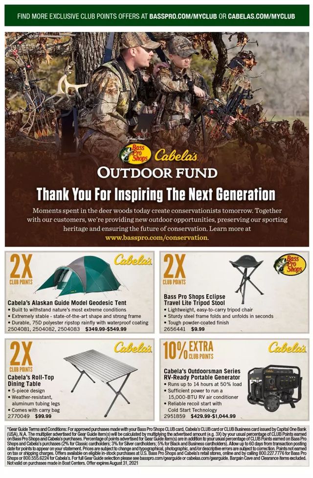 Cabela's Ad from 08/01/2021