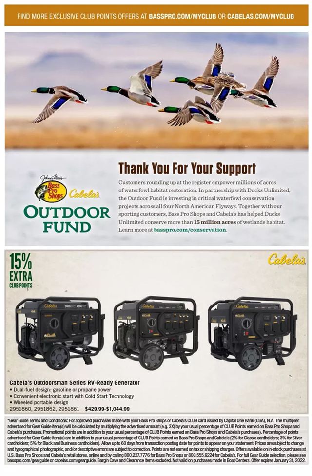 Cabela's Ad from 01/01/2022
