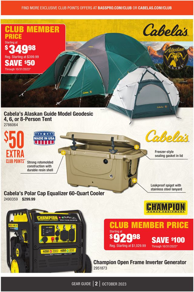 Cabela's Ad from 10/01/2023