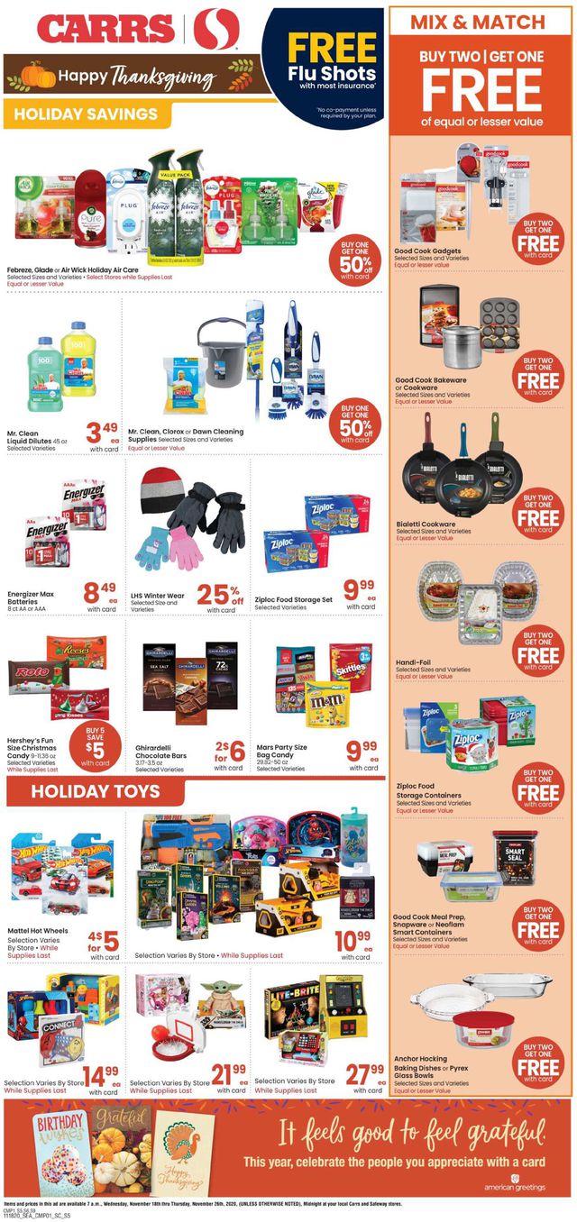 Carrs Ad from 11/18/2020