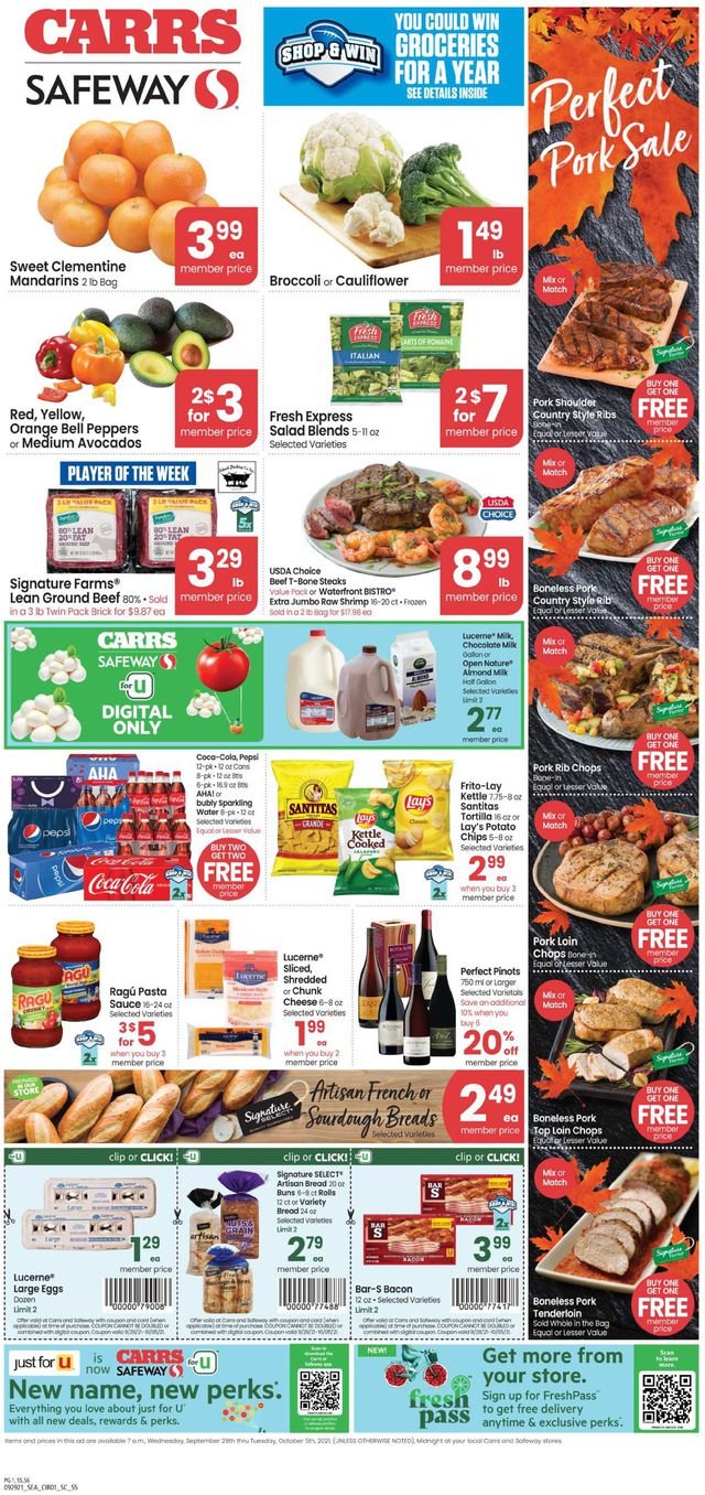 Carrs Ad from 09/29/2021