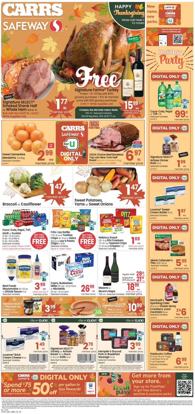 Carrs Ad from 11/21/2021