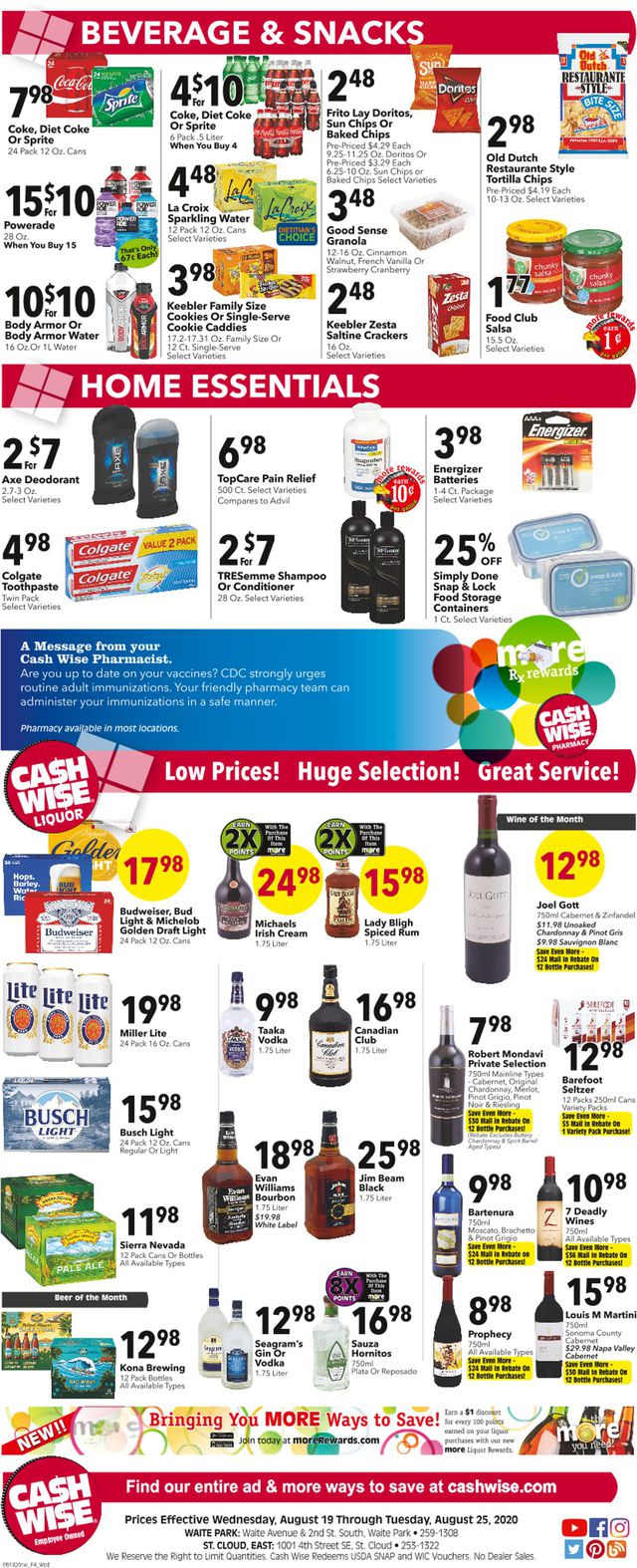 Cash Wise Ad from 08/19/2020