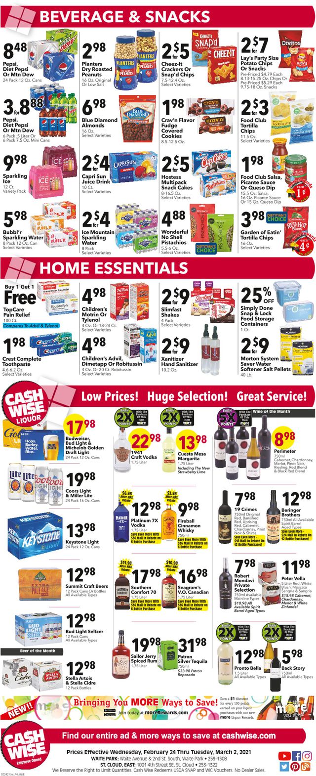 Cash Wise Ad from 02/24/2021