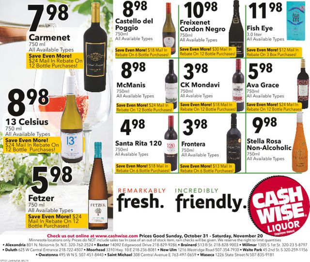 Cash Wise Ad from 10/31/2021