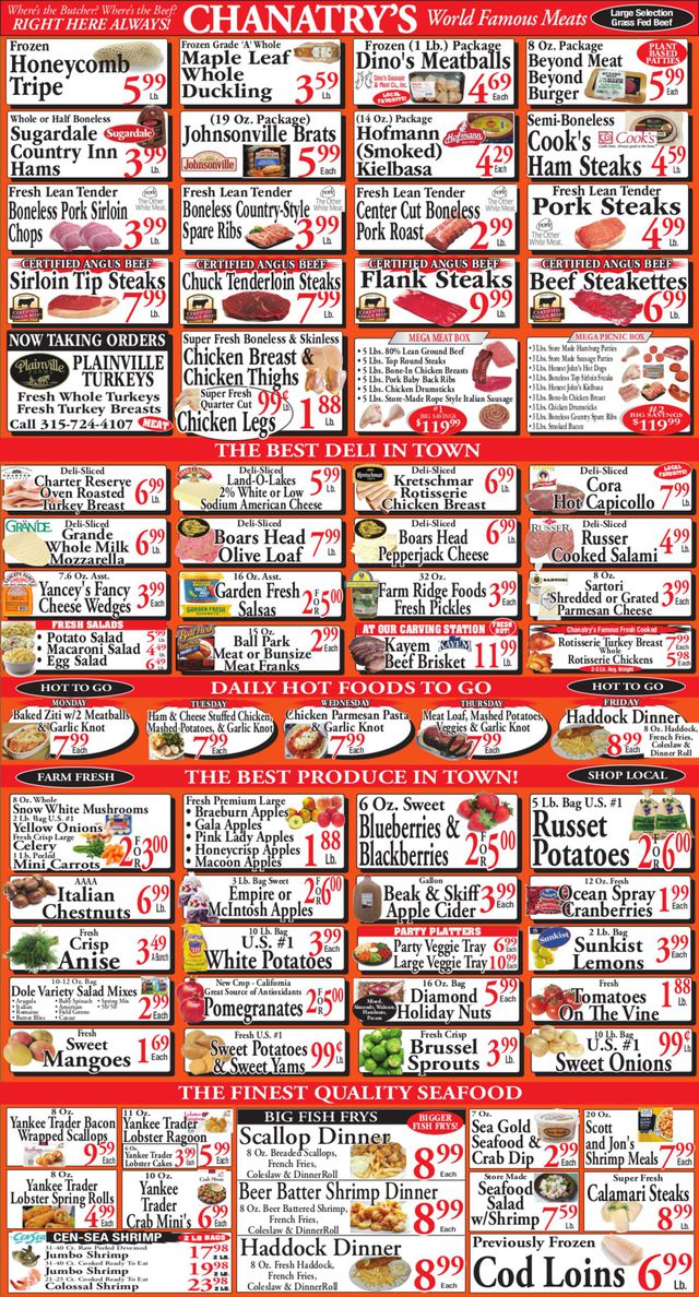 Chanatry's Hometown Market Ad from 10/25/2020