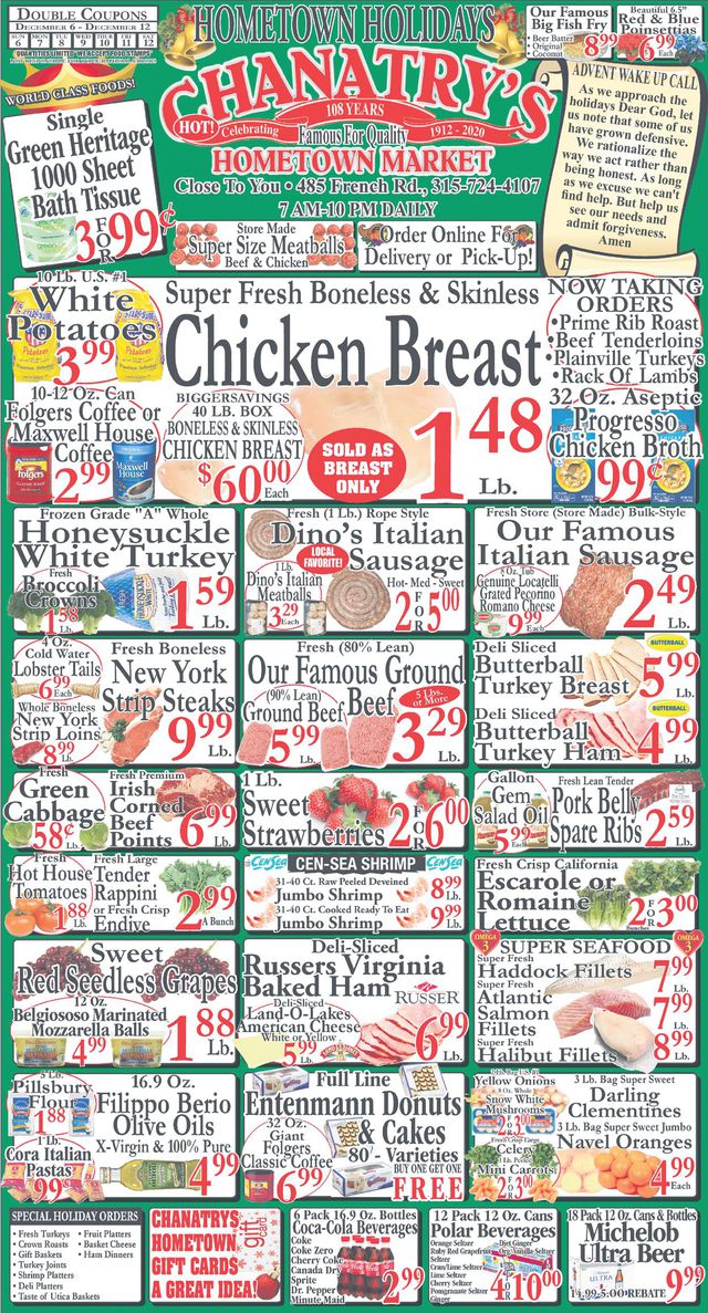 Chanatry's Hometown Market Ad from 12/06/2020