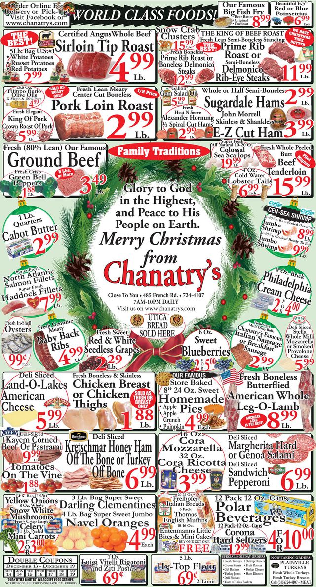 Chanatry's Hometown Market Ad from 12/13/2020