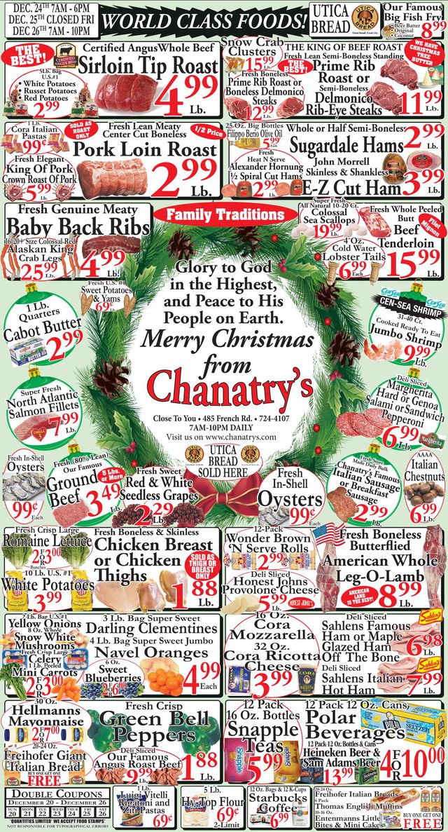 Chanatry's Hometown Market Ad from 12/20/2020
