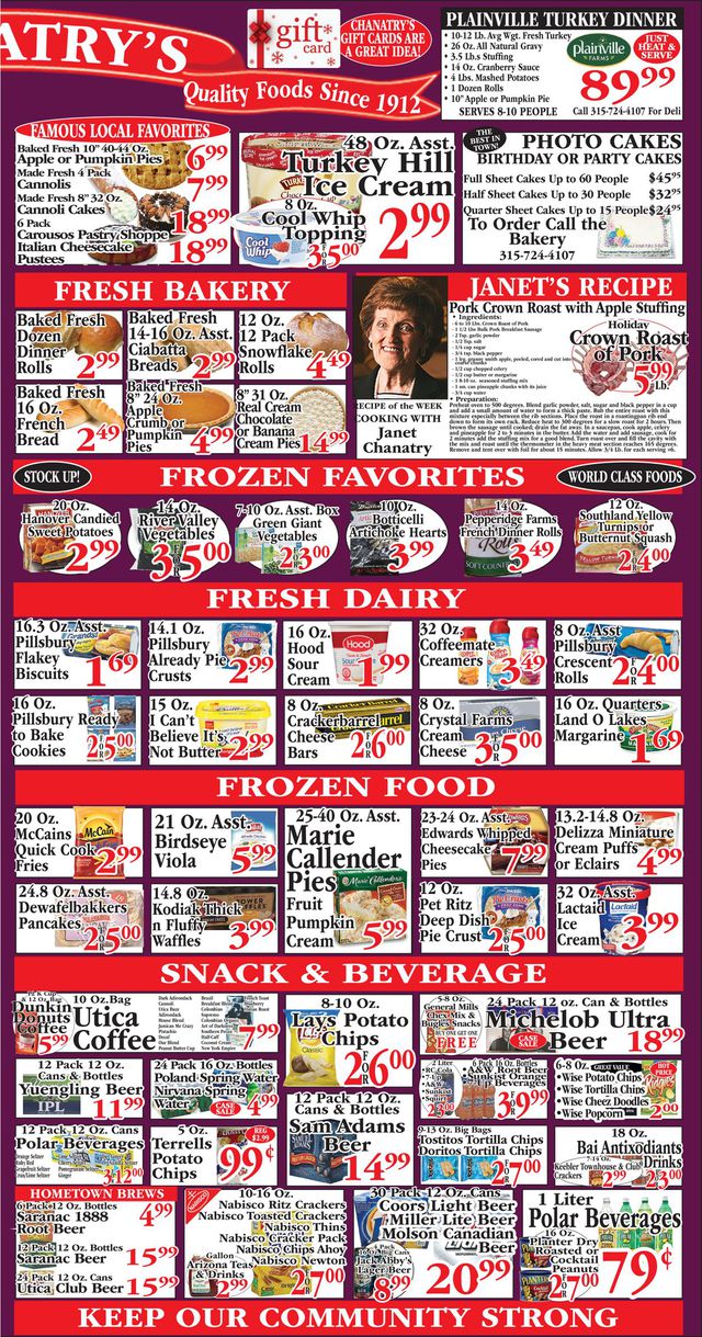 Chanatry's Hometown Market Ad from 11/14/2021