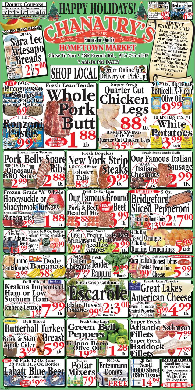Chanatry's Hometown Market Ad from 12/05/2021