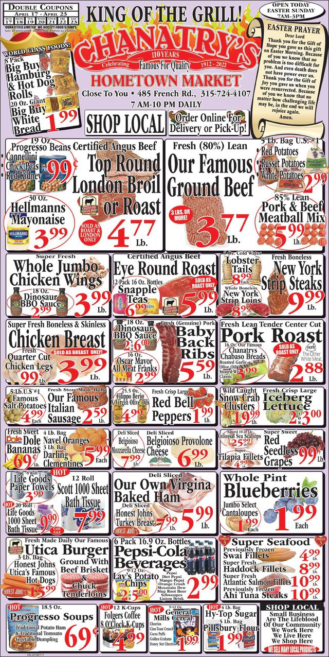 Chanatry's Hometown Market Ad from 04/17/2022