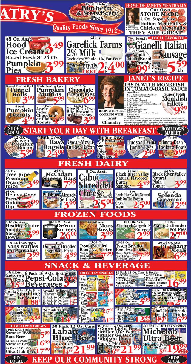 Chanatry's Hometown Market Ad from 09/11/2022