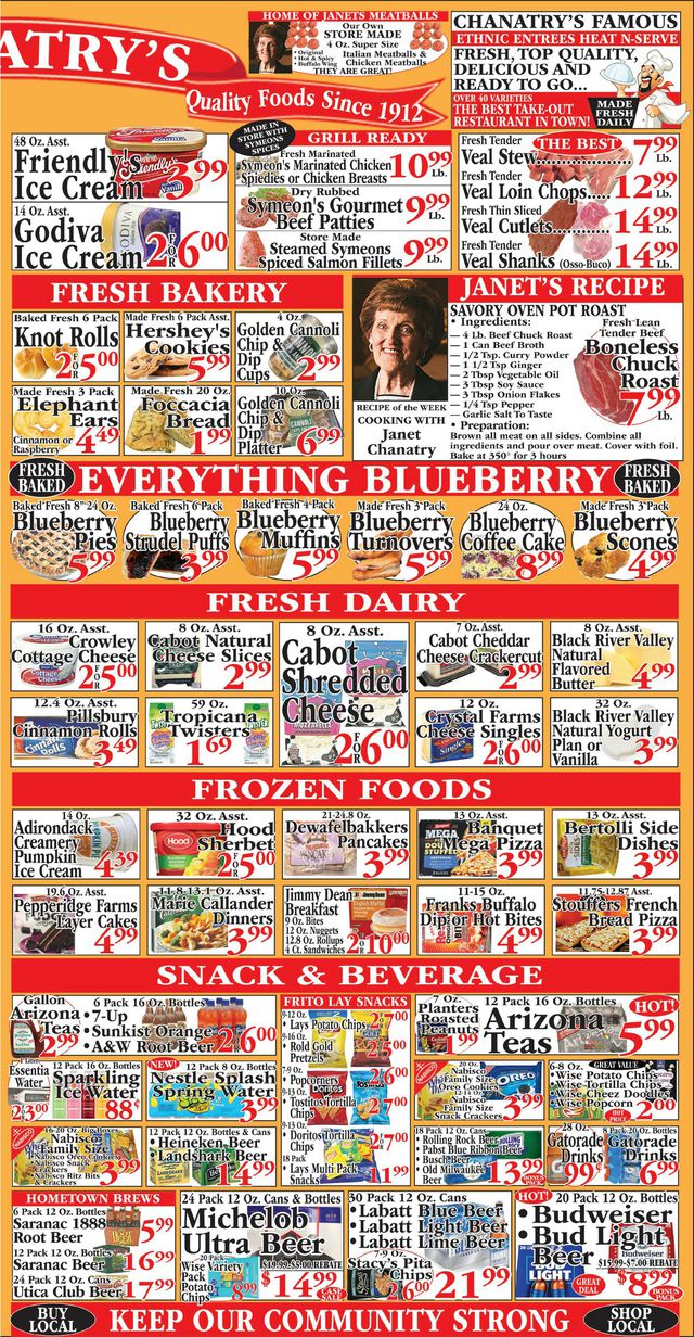 Chanatry's Hometown Market Ad from 10/16/2022