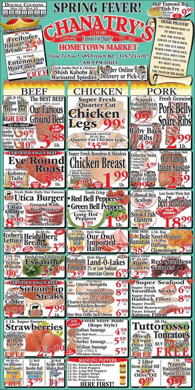 Chanatry's Hometown Market Ad from 03/19/2023