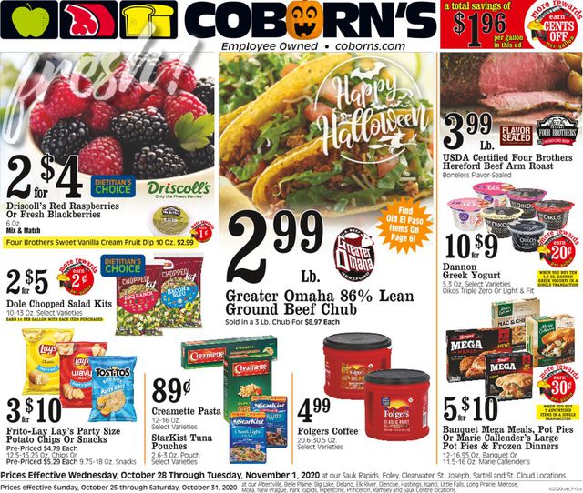 Coborn's Ad from 10/28/2020