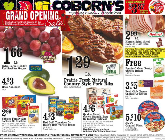 Coborn's Ad from 11/04/2020