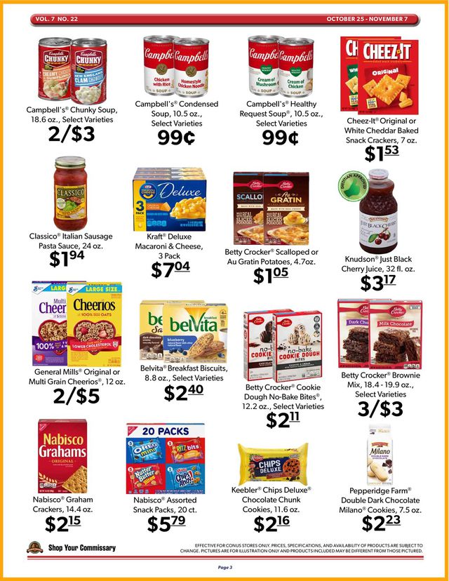 Commissary Ad from 10/25/2021