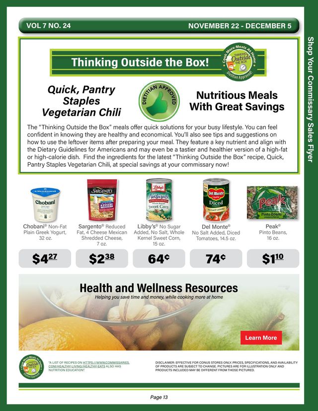 Commissary Ad from 11/22/2021