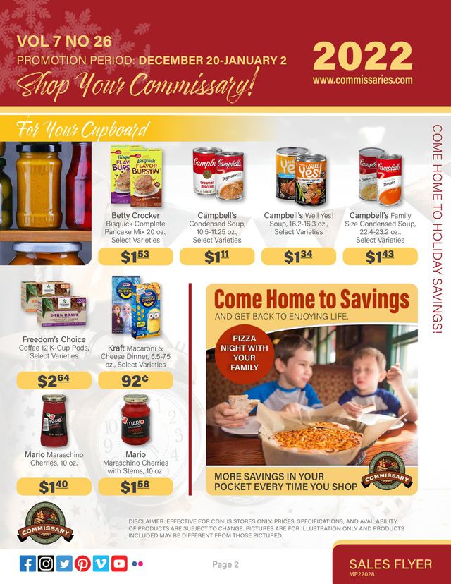 Commissary Ad from 12/20/2021