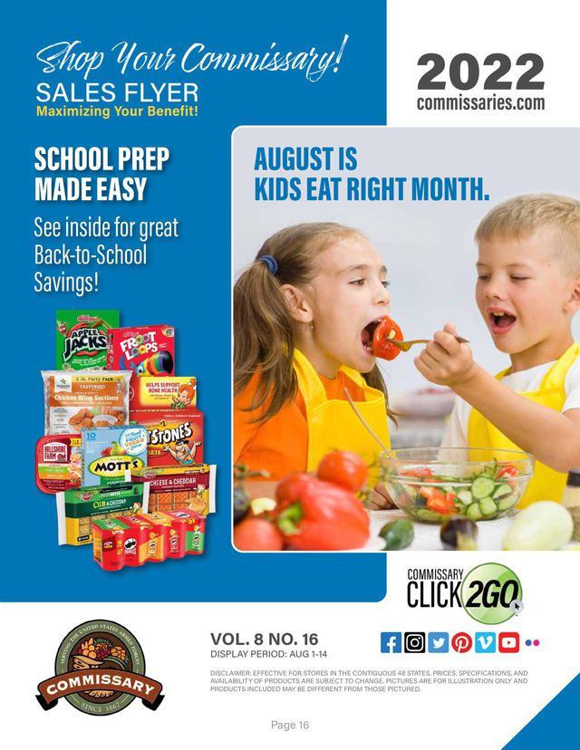 Commissary Ad from 08/01/2022