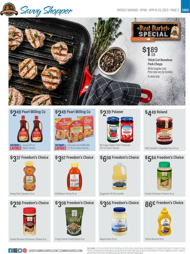 Commissary Ad from 04/10/2023