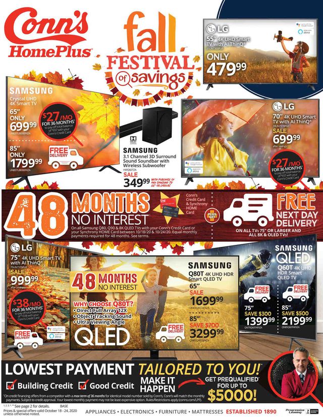 Conn's Home Plus Ad from 10/18/2020