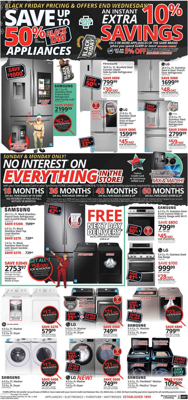 Conn's Home Plus Ad from 11/29/2020