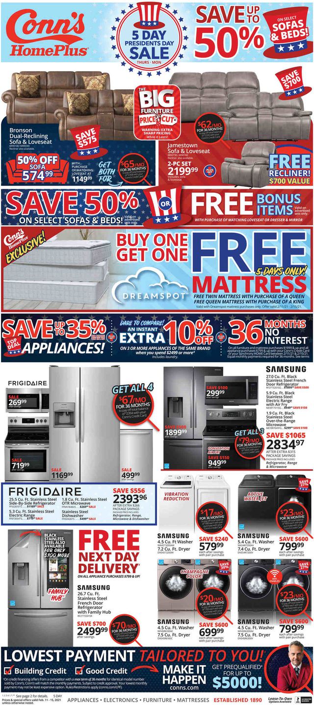 Conn's Home Plus Ad from 02/11/2021