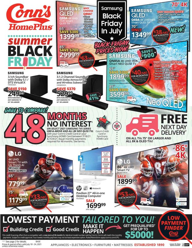 Conn's Home Plus Ad from 07/18/2021