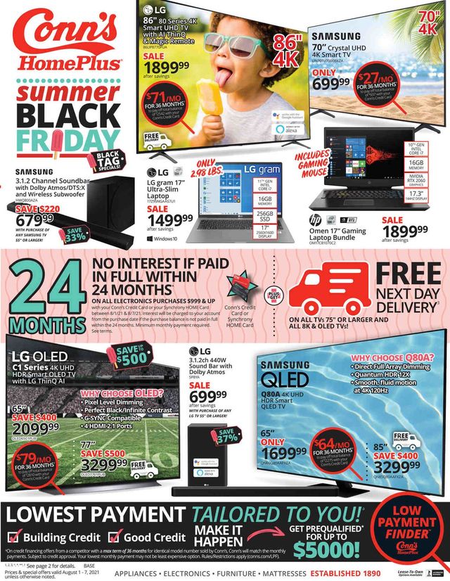 Conn's Home Plus Ad from 08/01/2021