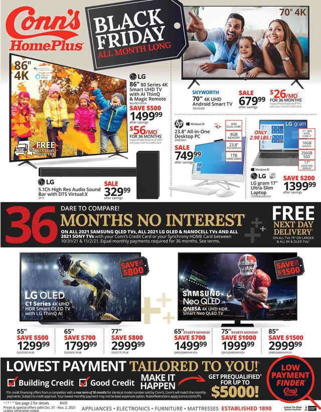 Conn's Home Plus Ad from 10/31/2021