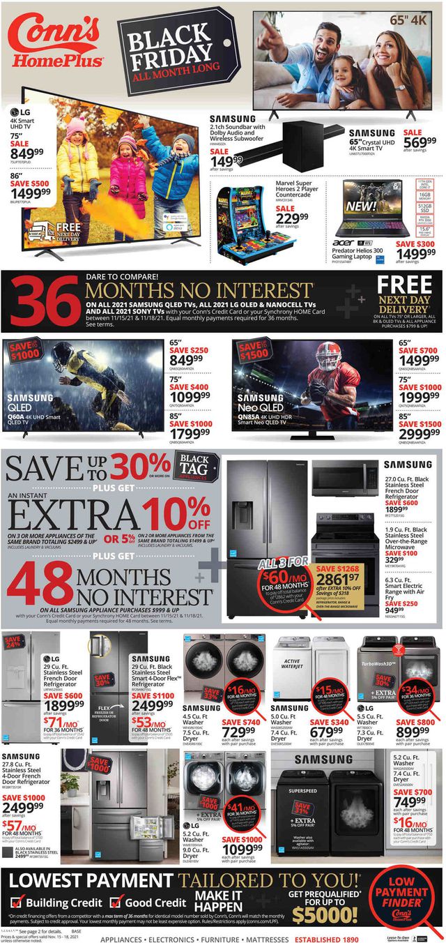 Conn's Home Plus Ad from 11/15/2021
