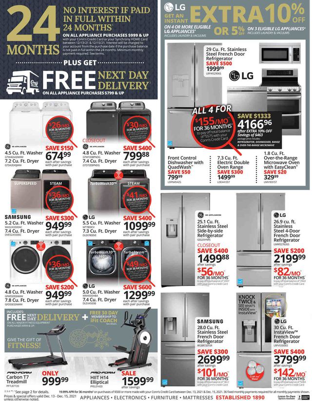 Conn's Home Plus Ad from 12/13/2021