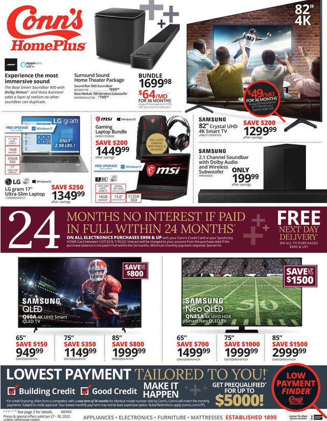 Conn's Home Plus Ad from 01/27/2022